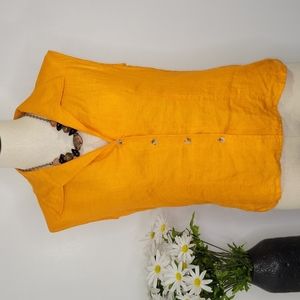 Company Ellen Tracy Linen Sleeveless Orange Top SZ 10P